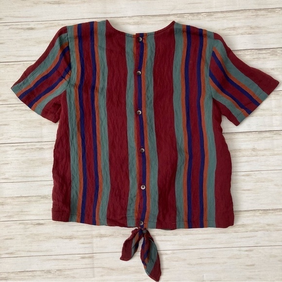 Madewell Button Back Striped Tee | Size XS - Picture 5 of 7